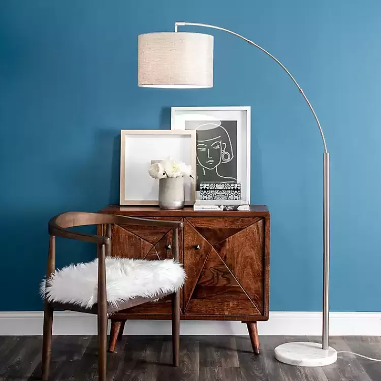 silver_curved_floor_lamp_with_marble_base_2.webp Curved Floor Lamp with Marble Base>Kirklands Home Sale