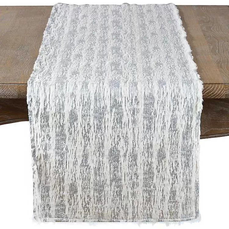 Faux Fur Brushed Metallic Foil Table Runner>Kirklands Home Best Sale