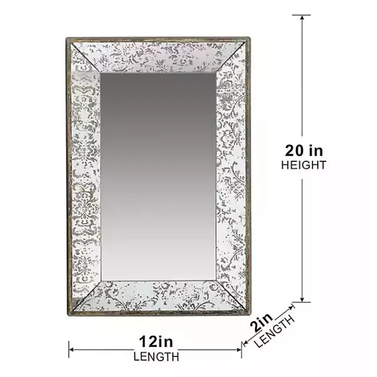 Silver Floral Rectangle Wood Wall Mirror>Kirklands Home Discount