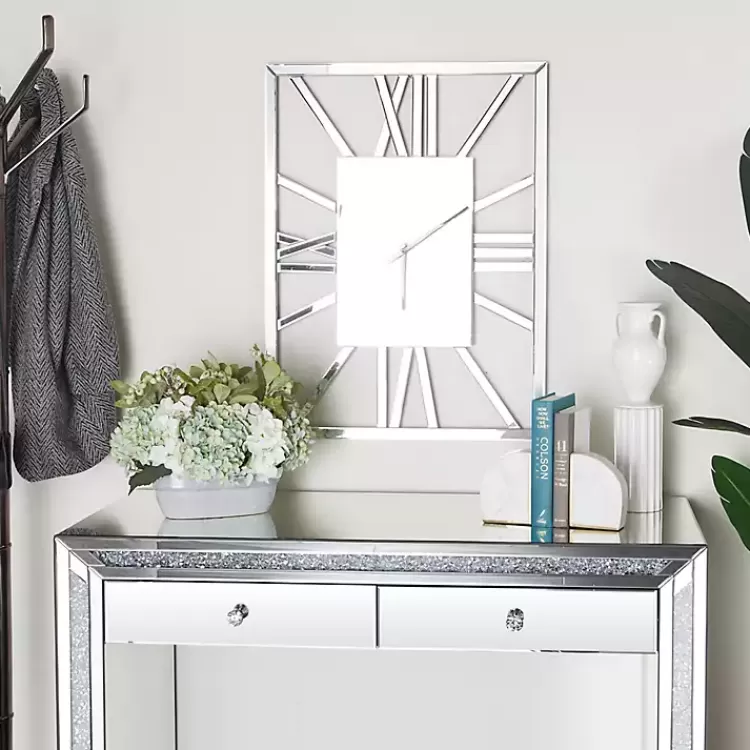 Silver Glass Frame Wall Clock>Kirklands Home Cheap
