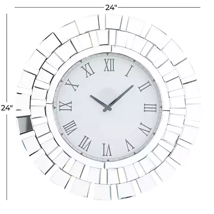 silver_glass_mirror_abstract_wall_clock_5.webp Silver Glass Mirror Abstract Wall Clock>Kirklands Home Shop