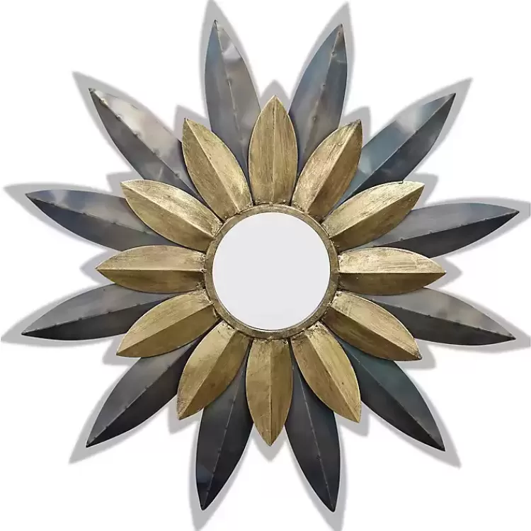 Silver Gold Starstruck Burst Metal Wall Mirror>Kirklands Home Fashion