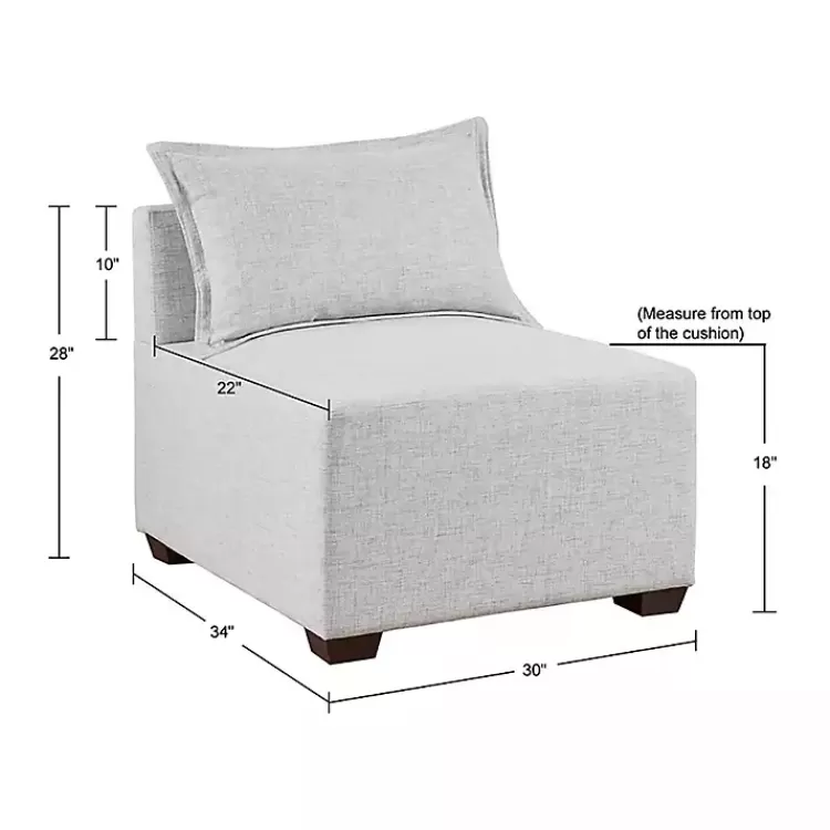 silver_gray_modular_armless_accent_chair_7.webp Silver Modular Armless Accent Chair>Kirklands Home New