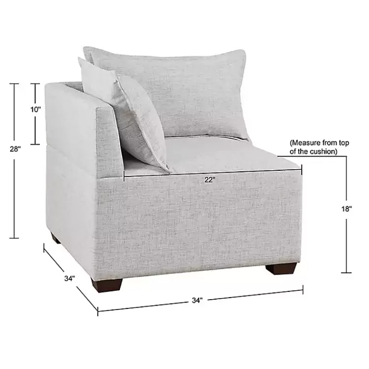 silver_gray_modular_corner_accent_chair_7.webp Silver Modular Corner Accent Chair>Kirklands Home Store