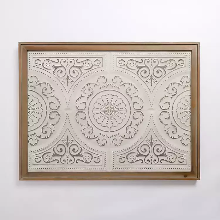 Silver Medallion Metal and Wood Wall Plaque>Kirklands Home Online
