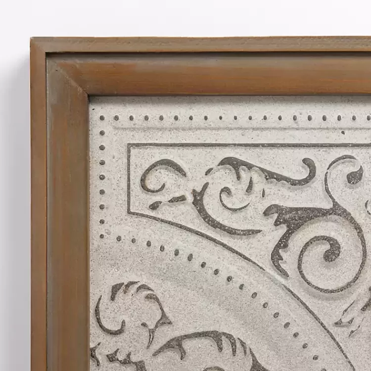 Silver Medallion Metal and Wood Wall Plaque>Kirklands Home Online