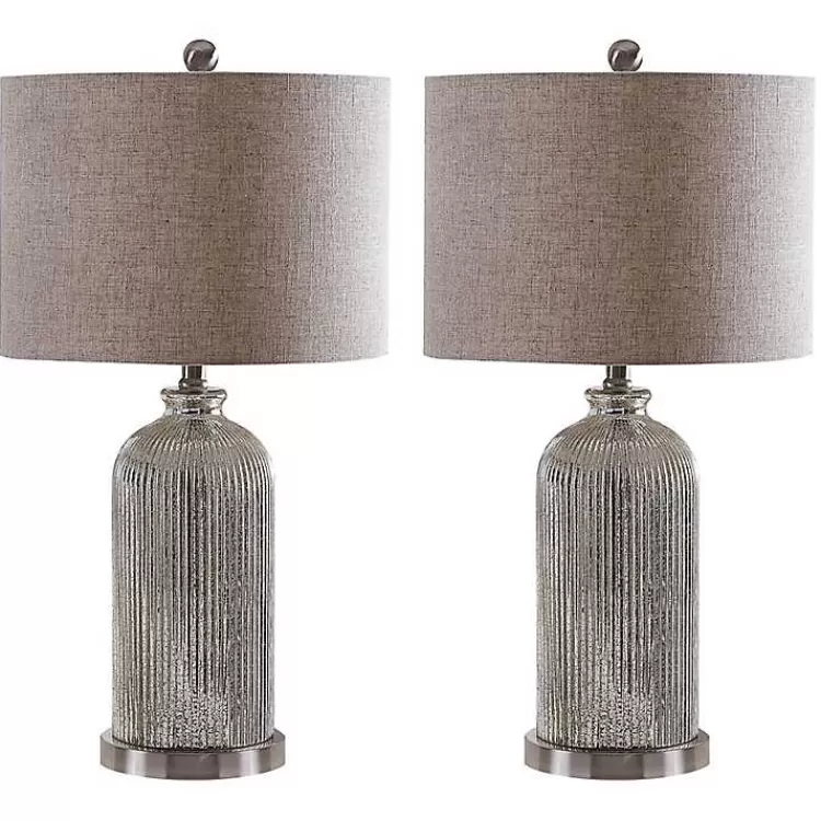 Silver Mercury Glass Ribbed Table Lamps, Set of 2>Kirklands Home Clearance