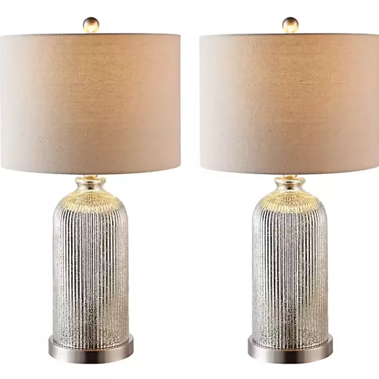 Silver Mercury Glass Ribbed Table Lamps, Set of 2>Kirklands Home Clearance