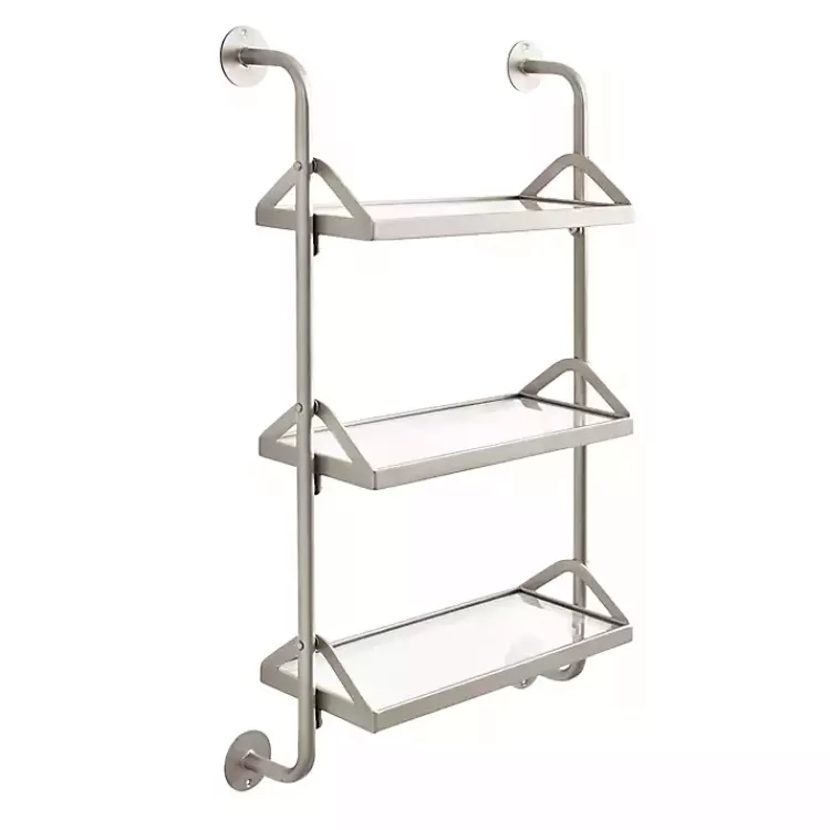 Metal and Glass 3-Tier Wall Shelf>Kirklands Home Cheap