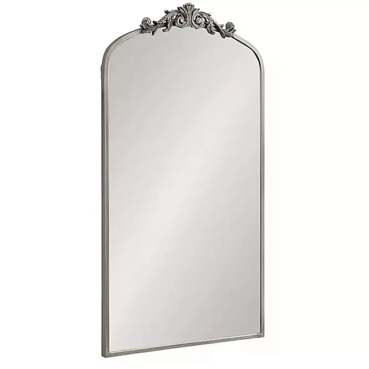 Silver Metal Arch Ornate Crown Wall Mirror>Kirklands Home Online