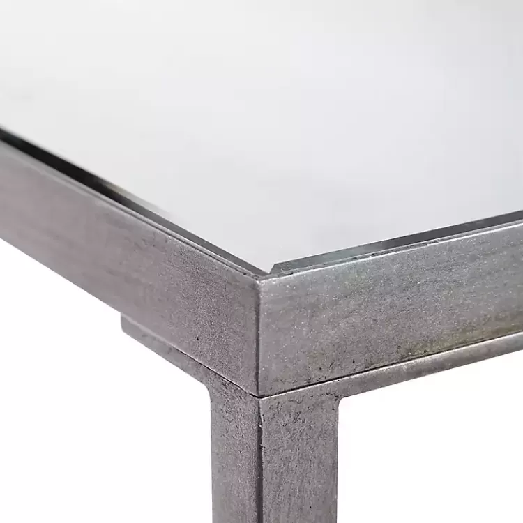 silver_metal_mirrored_top_slim_console_table_5.webp Metal Mirrored Top Slim Console Table>Kirklands Home Fashion