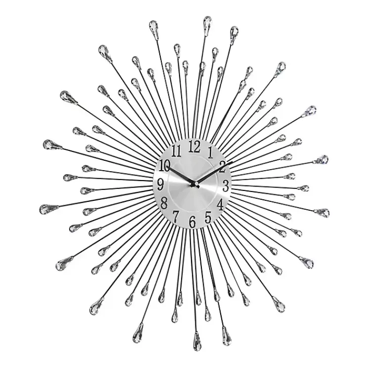 silver_metal_sunburst_droplet_frame_clock_4.webp Silver Metal Sunburst Droplet Frame Clock>Kirklands Home Flash Sale