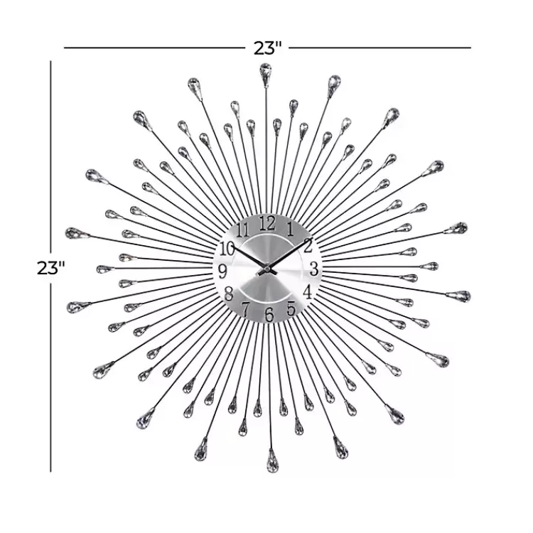 silver_metal_sunburst_droplet_frame_clock_7.webp Silver Metal Sunburst Droplet Frame Clock>Kirklands Home Flash Sale