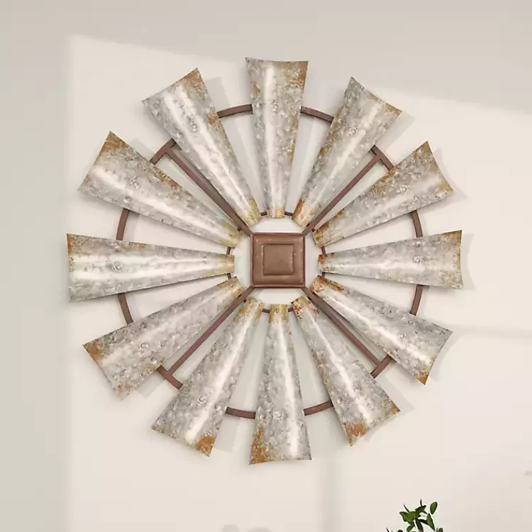 silver_metal_windmill_wall_plaque_10.webp Metal Windmill Wall Plaque>Kirklands Home Best
