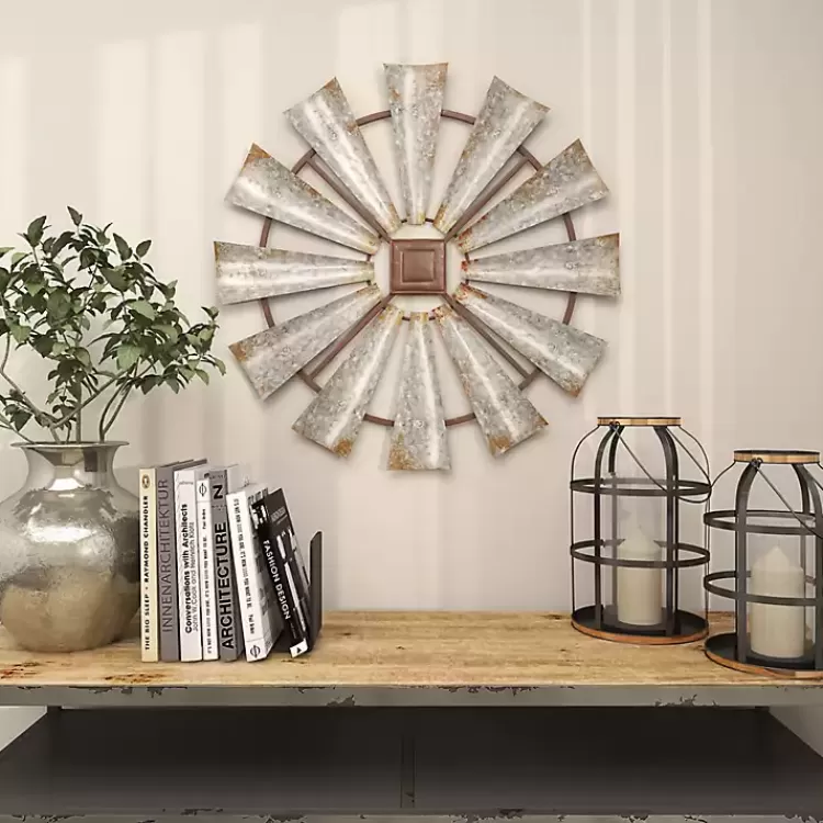 silver_metal_windmill_wall_plaque_2.webp Metal Windmill Wall Plaque>Kirklands Home Best