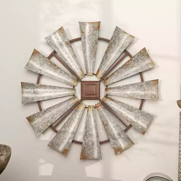 silver_metal_windmill_wall_plaque_9.webp Metal Windmill Wall Plaque>Kirklands Home Best