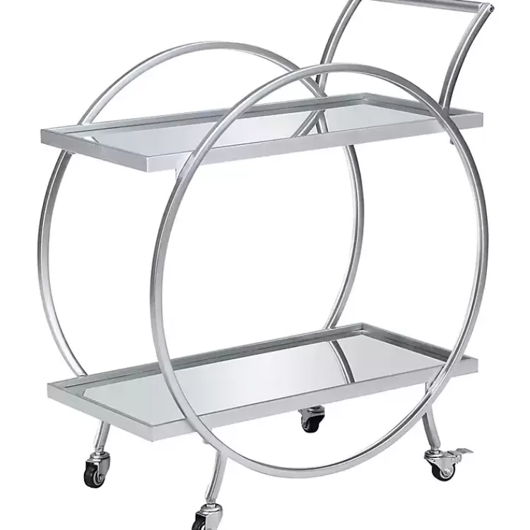 Mirrored 2-Tier Odessa Bar Cart>Kirklands Home Clearance