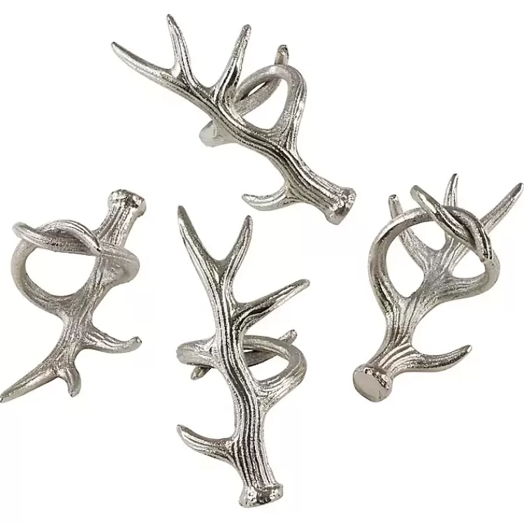 silver_reindeer_antler_napkin_rings_set_of__2.webp Reindeer Antler Napkin Rings, Set of 4>Kirklands Home Online