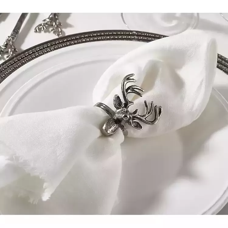 silver_reindeer_head_napkin_rings_set_of__3.webp Reindeer Head Napkin Rings, Set of 4>Kirklands Home Flash Sale