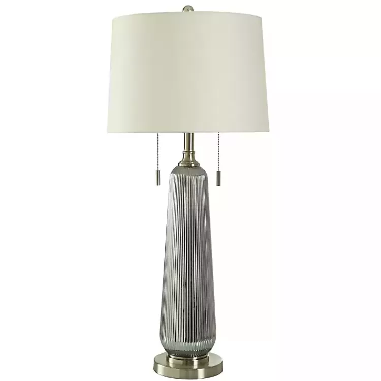 Silver Ribbed Glass Table Lamp>Kirklands Home Sale