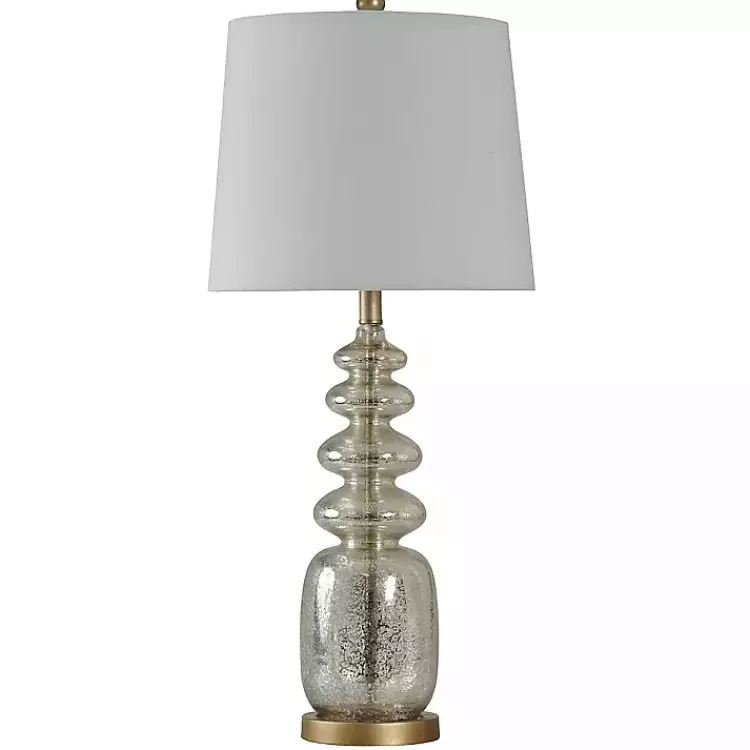 Silver Rounded Mercury Glass Table Lamp>Kirklands Home Sale