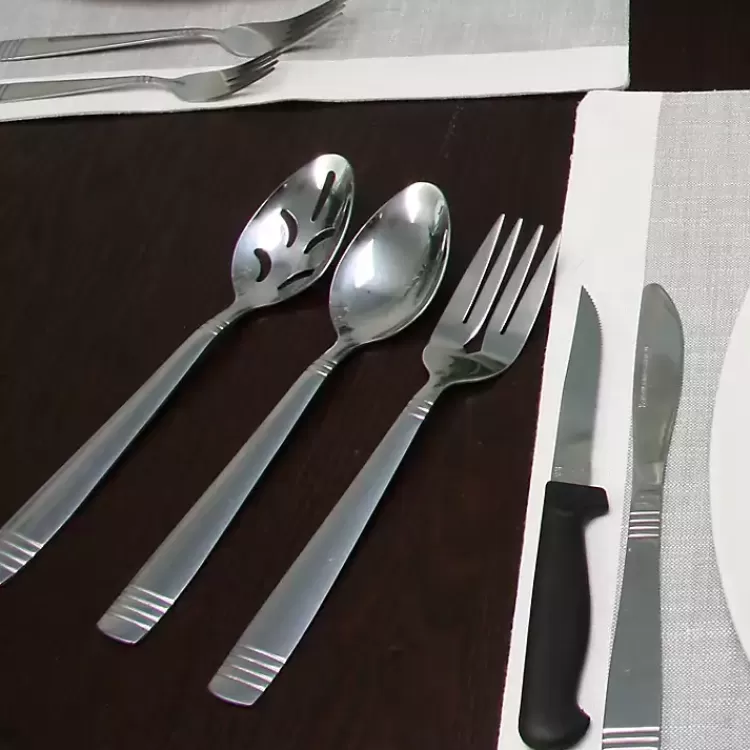 silver_stainless_steel_pc_flatware_set_2.webp Stainless Steel 55-pc. Flatware Set>Kirklands Home Discount