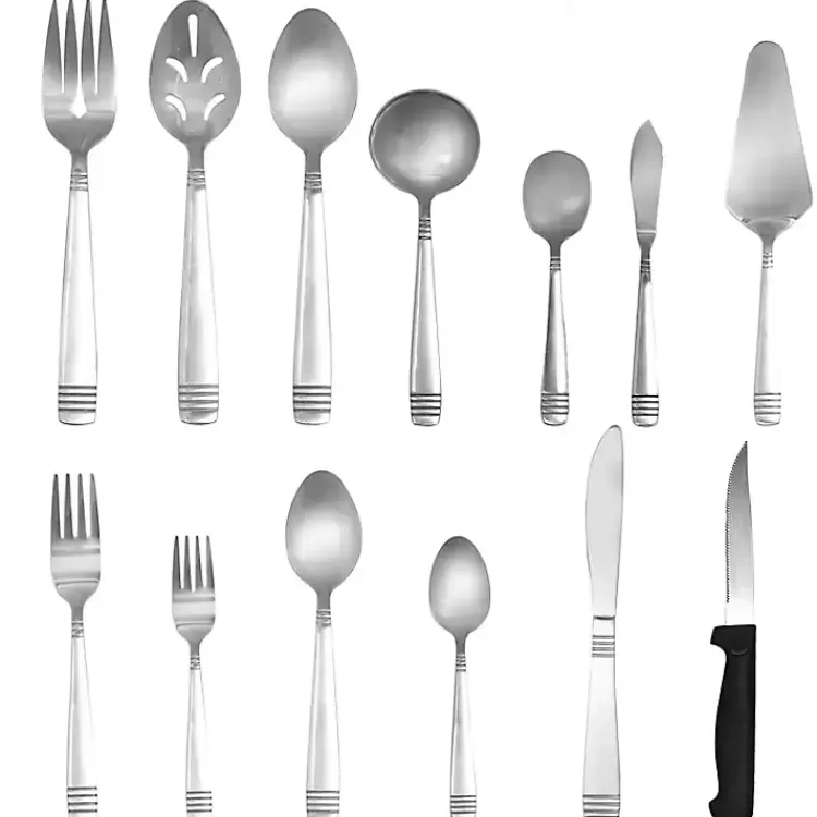 silver_stainless_steel_pc_flatware_set_5.webp Stainless Steel 55-pc. Flatware Set>Kirklands Home Discount