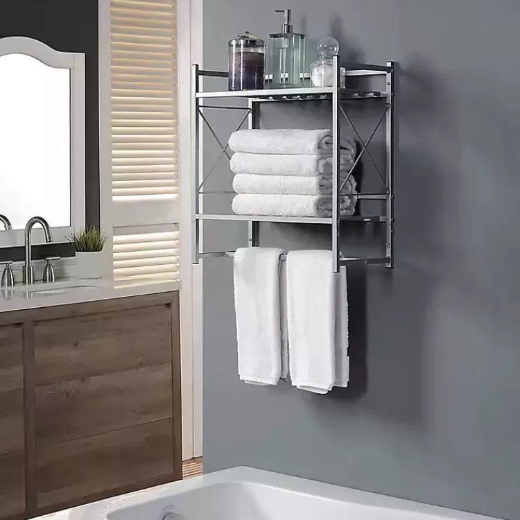 silver_tier_utility_shelf_2.webp 2-Tier Utility Shelf>Kirklands Home Best Sale