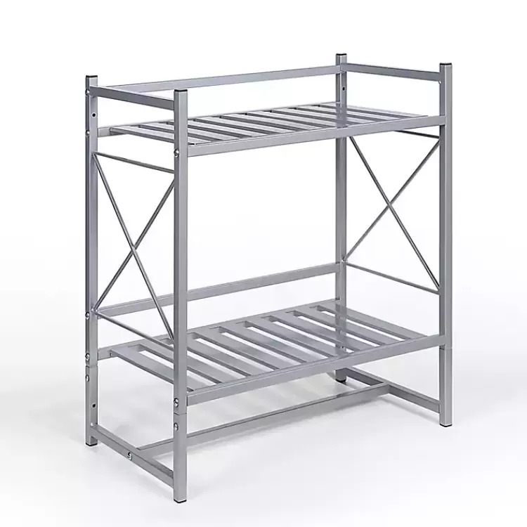 silver_tier_utility_shelf_4.webp 2-Tier Utility Shelf>Kirklands Home Best Sale