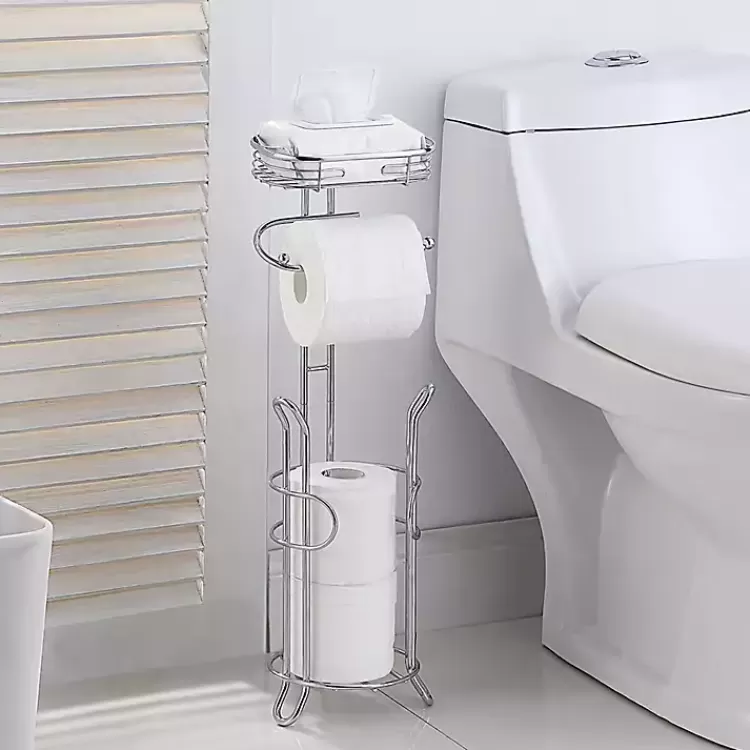 silver_toilet_paper_storage_stand_with_basket_2.webp Toilet Paper Storage Stand with Basket>Kirklands Home Best