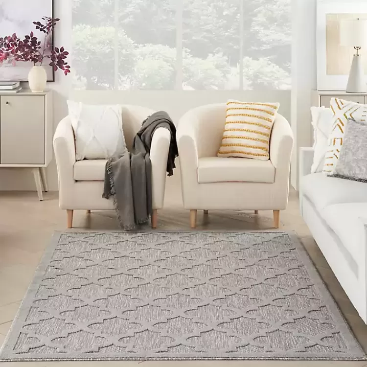 silver_trellis_indooroutdoor_area_rug_x_6.webp Silver Trellis Indoor/Outdoor Area Rug, 5x7>Kirklands Home Cheap