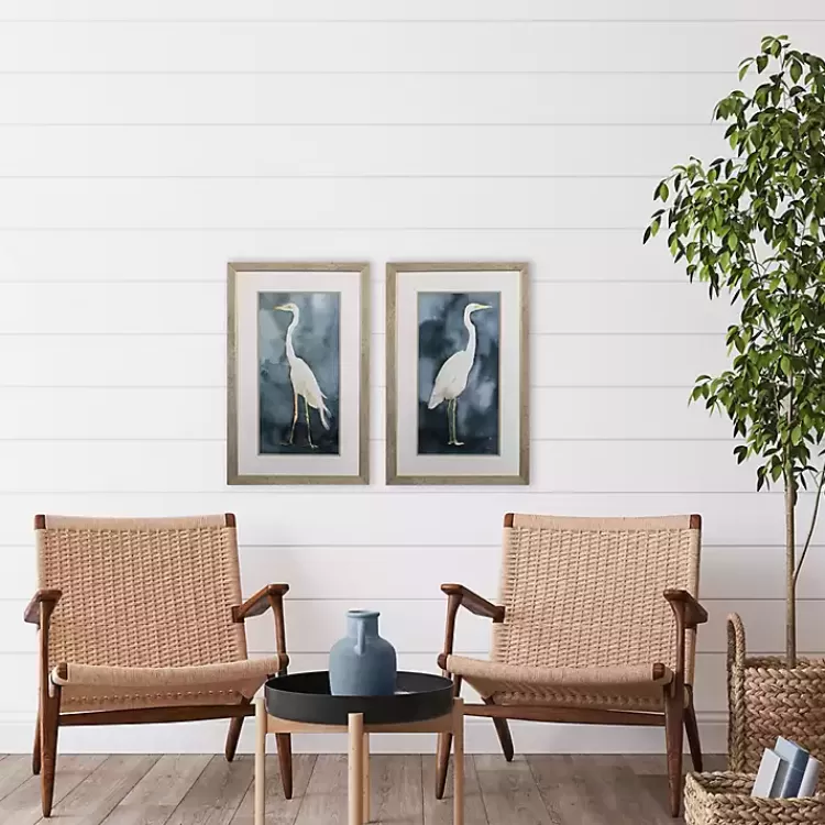Simple Egret 2-pc. Framed Wall Art Set>Kirklands Home Discount
