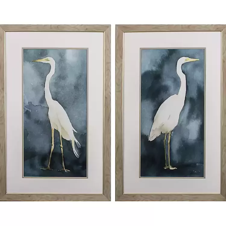 Simple Egret 2-pc. Framed Wall Art Set>Kirklands Home Discount