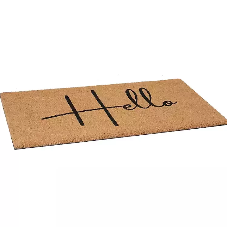 Simple Hello Script Doormat, 48x24>Kirklands Home Outlet