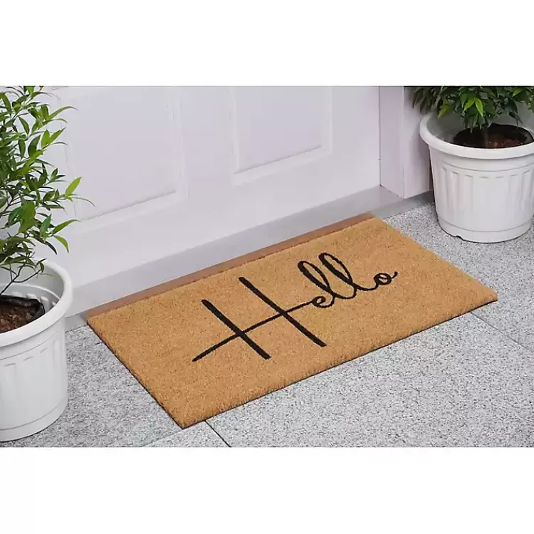 Simple Hello Script Doormat, 36x24>Kirklands Home Outlet