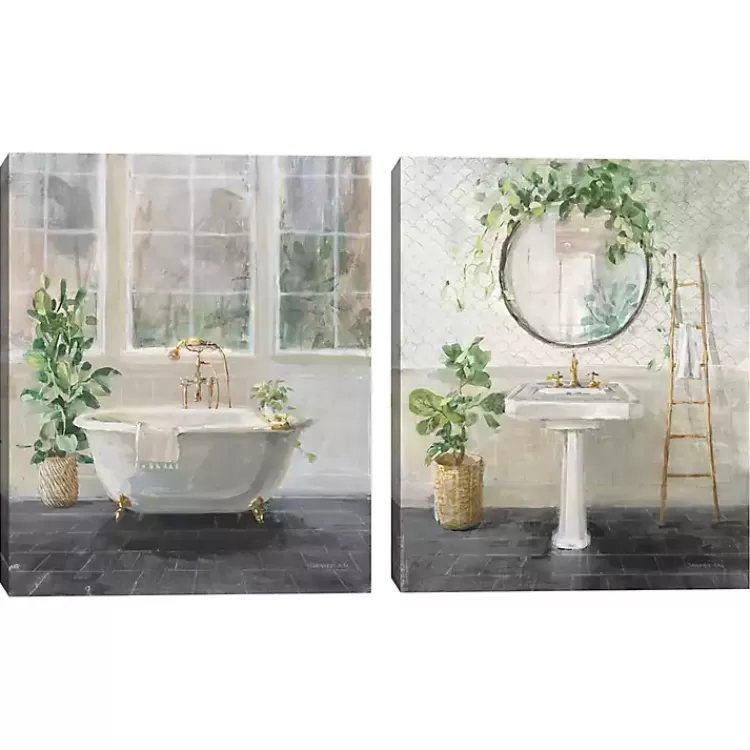 Simple Pleasures Bath Canvas Art Prints, Set of 2>Kirklands Home Clearance