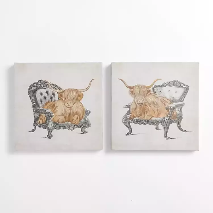 Sitting Pretty Cows Canvas Art Prints, Set of 2>Kirklands Home Outlet
