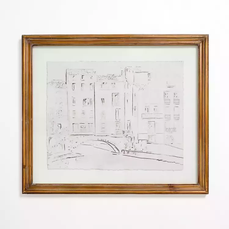 Sketched City Street Framed Art Print>Kirklands Home Best Sale