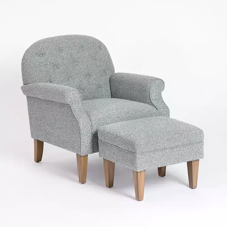 Sky Boucle Tufted Chair & Ottoman Set>Kirklands Home Hot