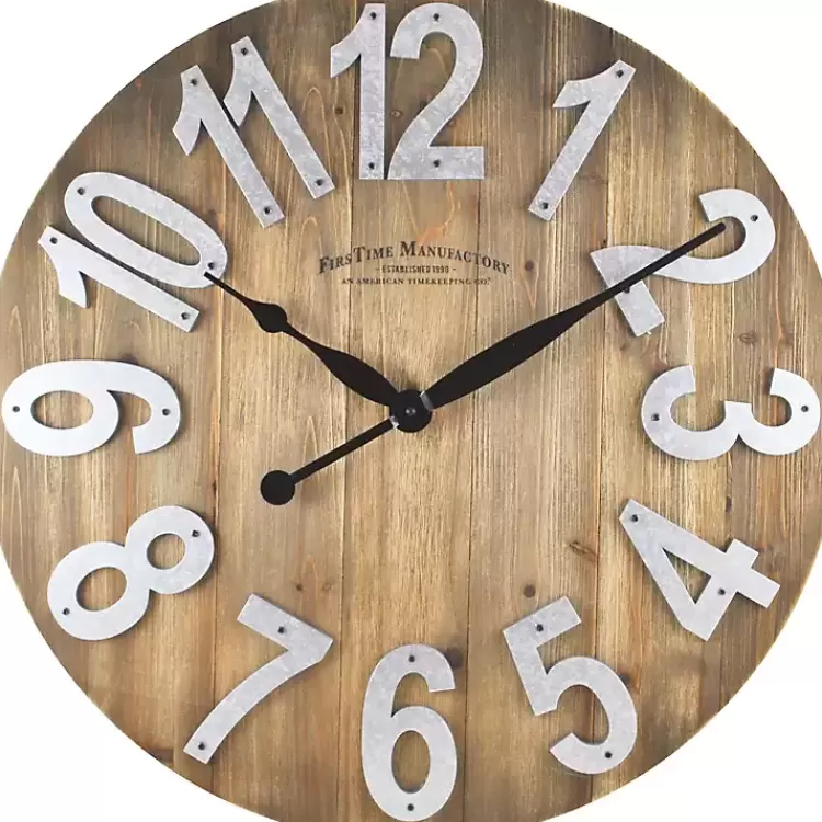 Slat Wood Wall Clock>Kirklands Home Fashion