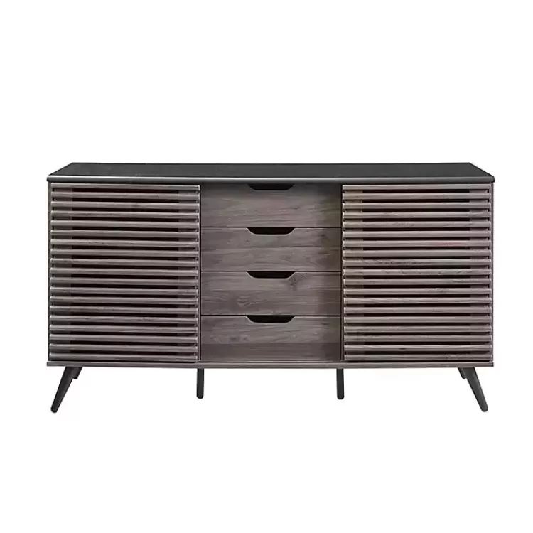 Slate Slatted 4-Drawer Cabinet>Kirklands Home Fashion