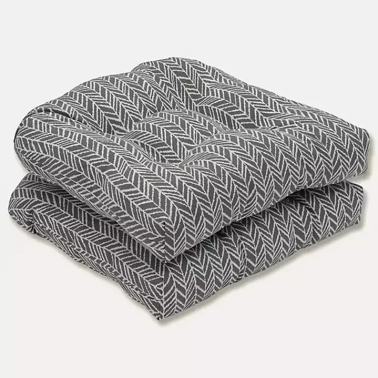 Slate Herringbone Outdoor Seat Cushions, Set of 2>Kirklands Home Online