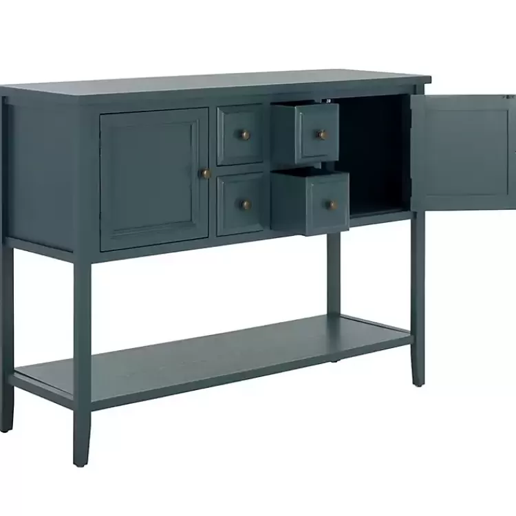 slate_teal_drawer_charlotte_sideboard_6.webp Slate Teal 4-Drawer Charlotte Sideboard>Kirklands Home Outlet