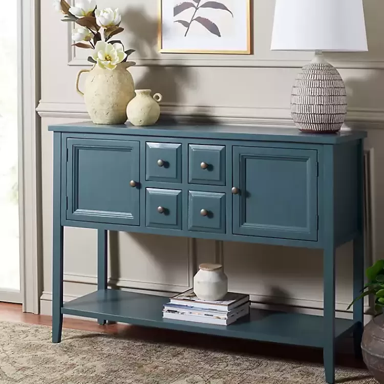 slate_teal_drawer_charlotte_sideboard_9.webp Slate Teal 4-Drawer Charlotte Sideboard>Kirklands Home Outlet