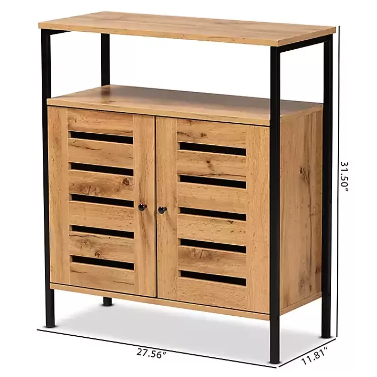 slatted_oak_wood_cabinet_9.webp Slatted Oak Wood Cabinet>Kirklands Home Outlet