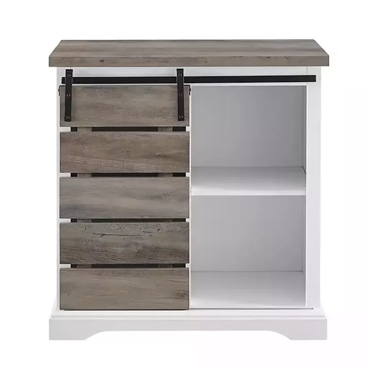 Slatted Sliding Barn Door White and Cabinet>Kirklands Home Best