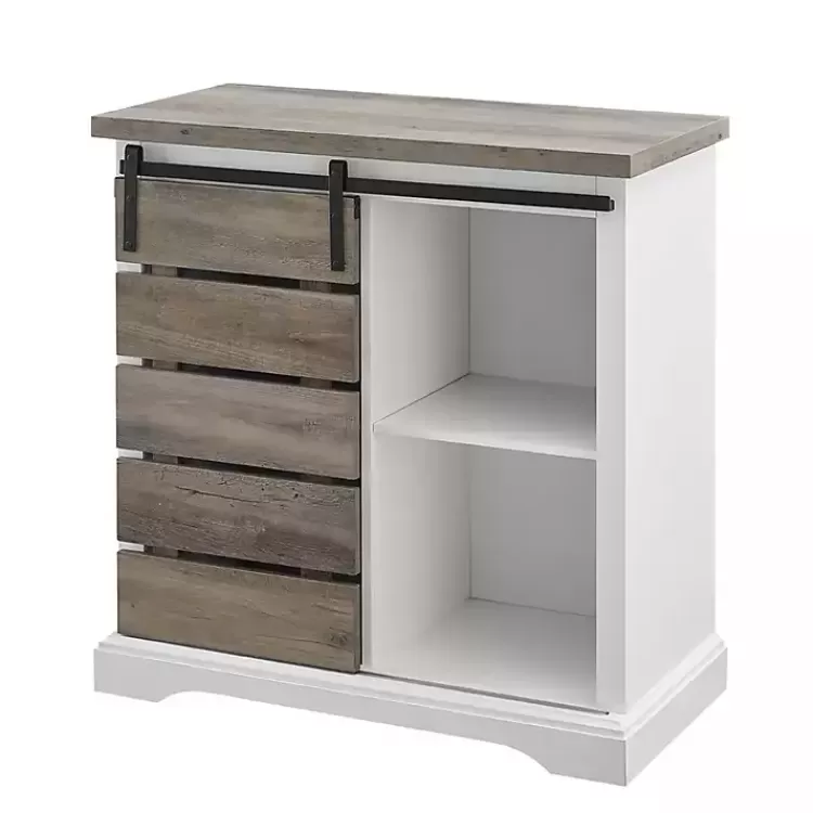slatted_sliding_barn_door_white_and_gray_cabinet_2.webp Slatted Sliding Barn Door White and Cabinet>Kirklands Home Best