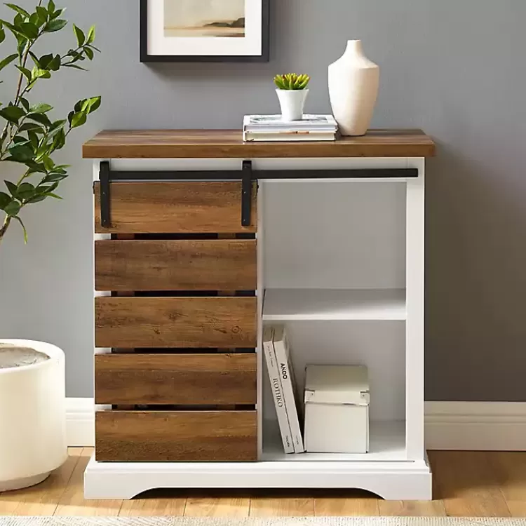 slatted_sliding_barn_door_white_and_oak_cabinet_2.webp Slatted Sliding Barn Door White and Oak Cabinet>Kirklands Home Outlet