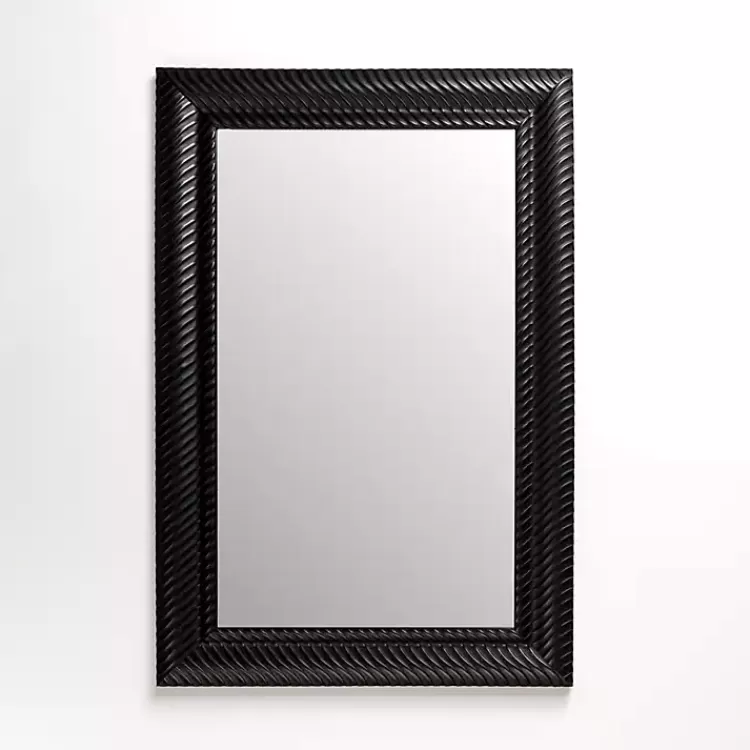 Sloan Black Grooved Wall Mirror>Kirklands Home Best
