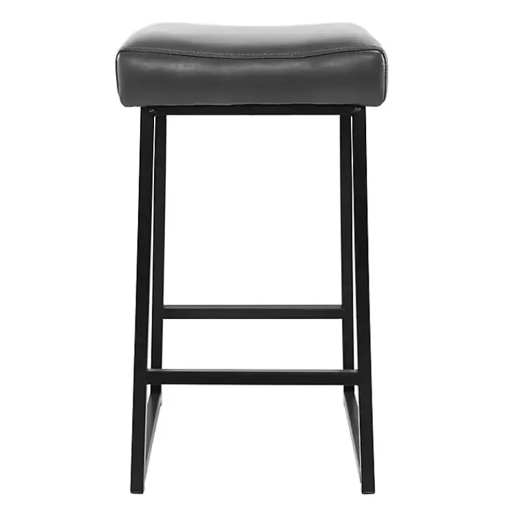 smokey_gray_faux_leather_counter_stools_set_of__3.webp Smokey Faux Leather Counter Stools, Set of 2>Kirklands Home Best Sale